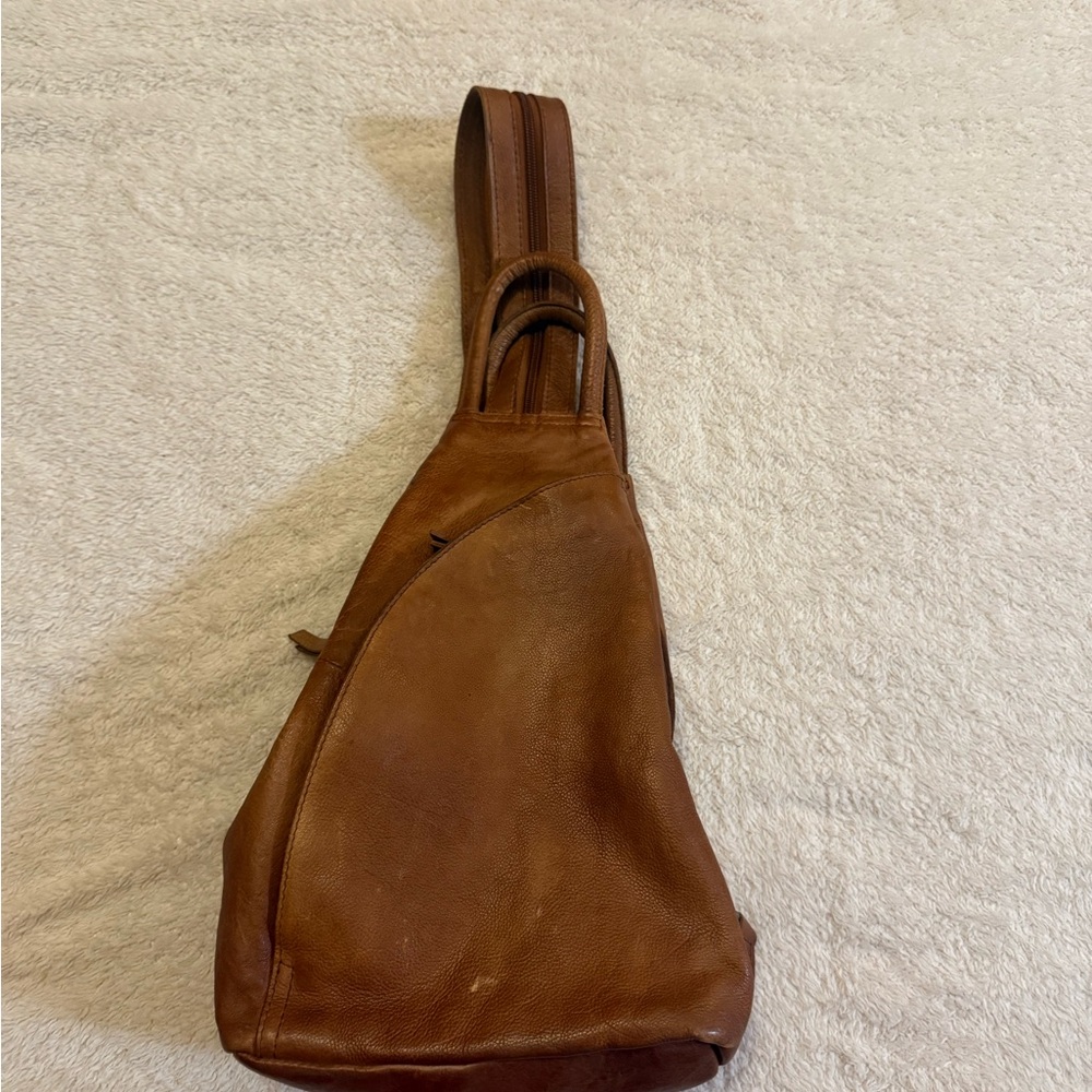 Free People Tan Leather Backpack - Picture 5 of 8